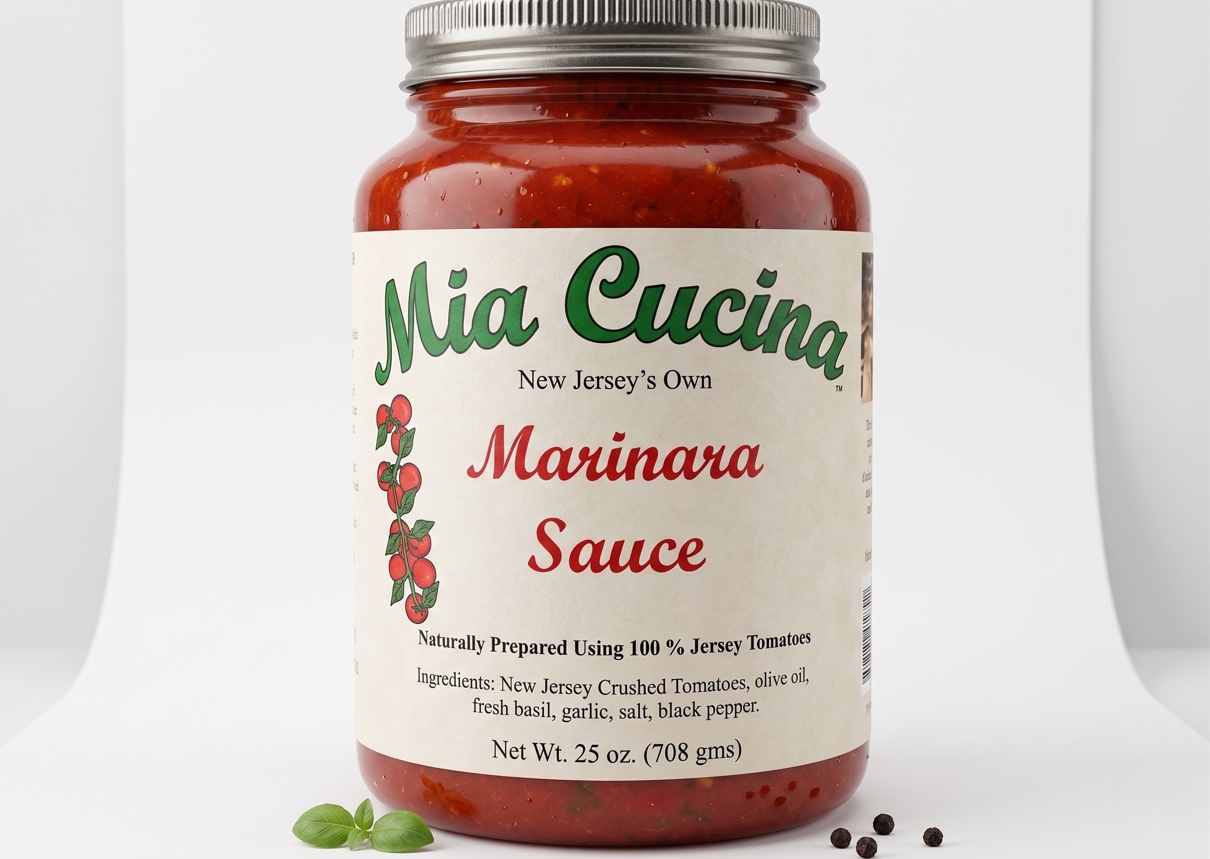 Mia Cucina custom label printed by Certified Labeling Solutions NJ
